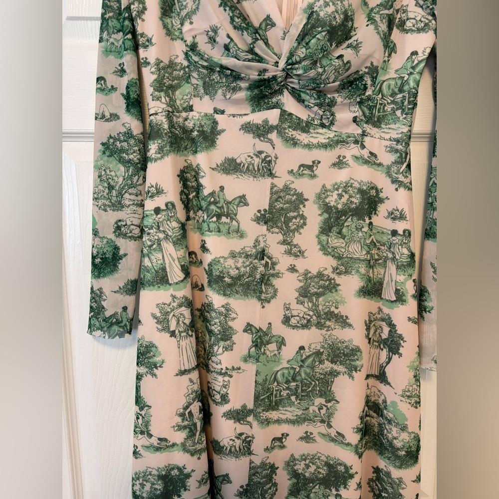 Rachel Antonoff Olivia Dress in Emerald Green Manhunt Toile - Picture 9 of 11